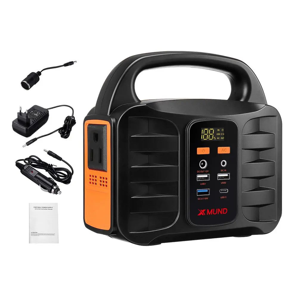 Beli 155Wh 42000MAh Generator Surya Berkemah 220V AC Outlet USB QC3.0 LED Senter Power Bank Luar Ruangan Sumber Daya Darurat