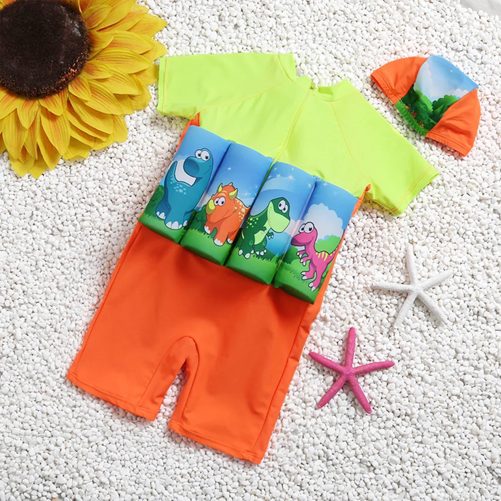 Children Detachable Buoyancy Floating Swimwear Zipper Back Training Bathing Suit Safe Learning Lesson Protective Float Swimsuit