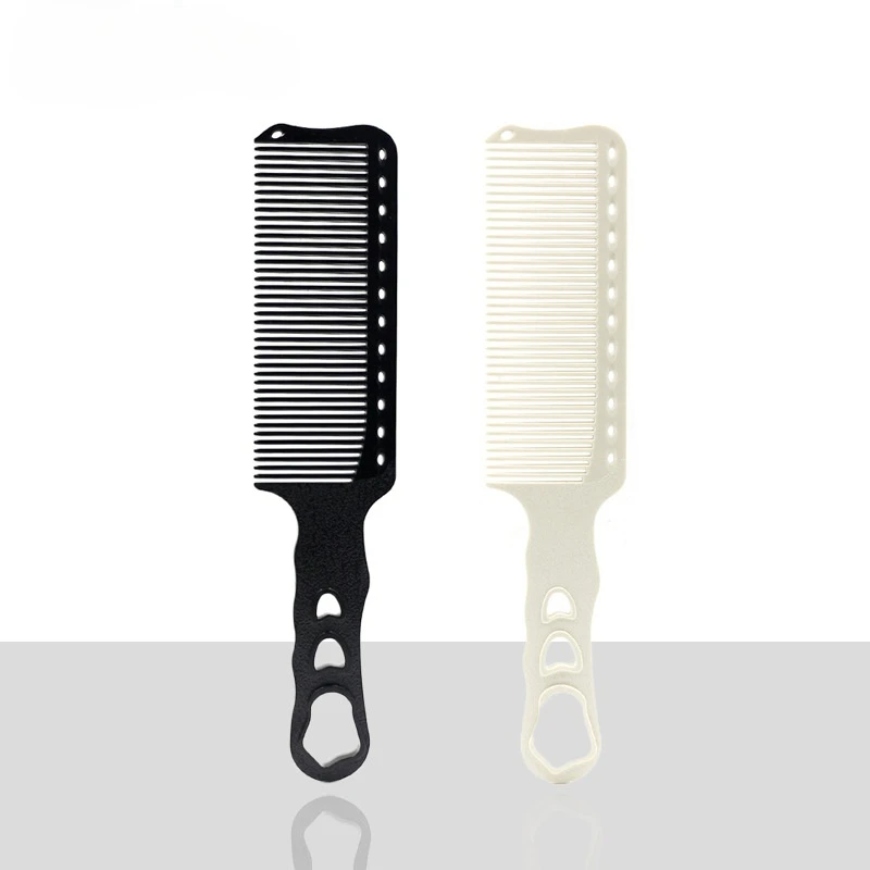 

Hairstylist Male Hair Corner Comb Head Push Cut Comb Shape Hair Cut Anti-slip Flat Head Comb