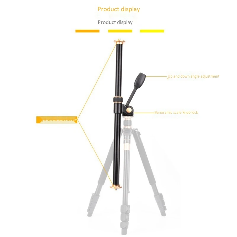 

61cm/24Inch Tripod Boom Cross Extension Arm Horizontal Rod Camera Mount Rotatable Center Column Photography Accessory