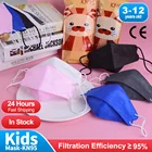 Цветная гигиеническая детская маска для лица Fish KN95, 4 слоя, многоразовая защитная маска для лица KN95MASK FPP2, CE