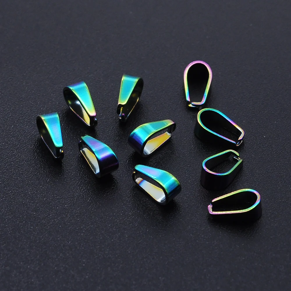 10 шт./лот подвеска из нержавеющей стали с радужным зажимом Соединитель пряжкой