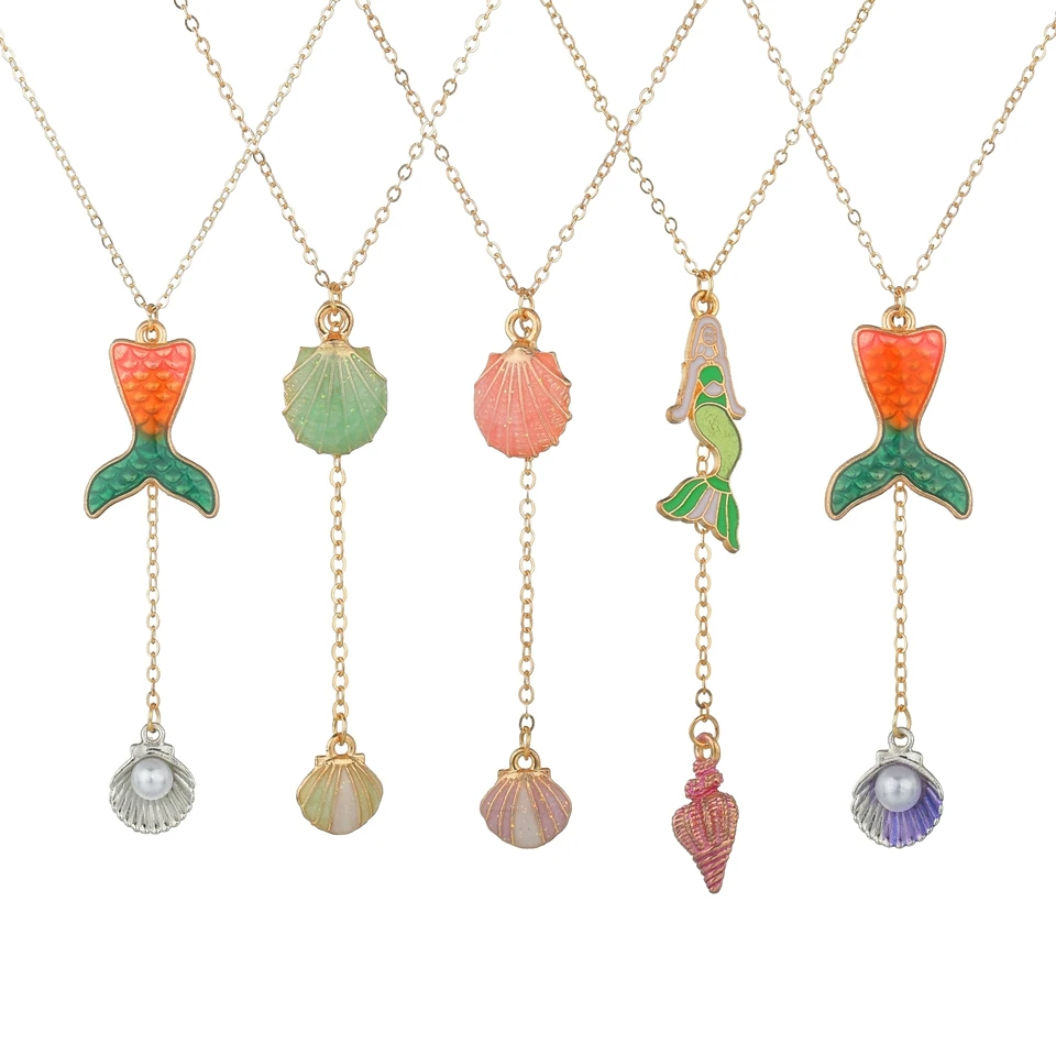 Цепочка с подвеской в виде ракушек для женщин модное ожерелье стиле бохо