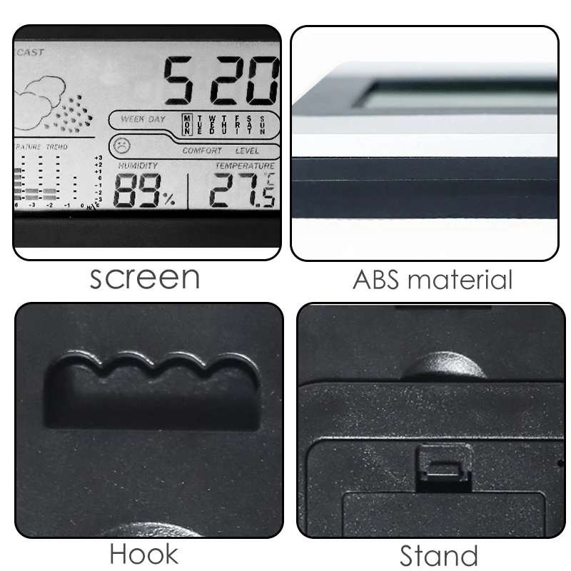 Цифровой будильник с монитором температуры и влажности часы для спальни