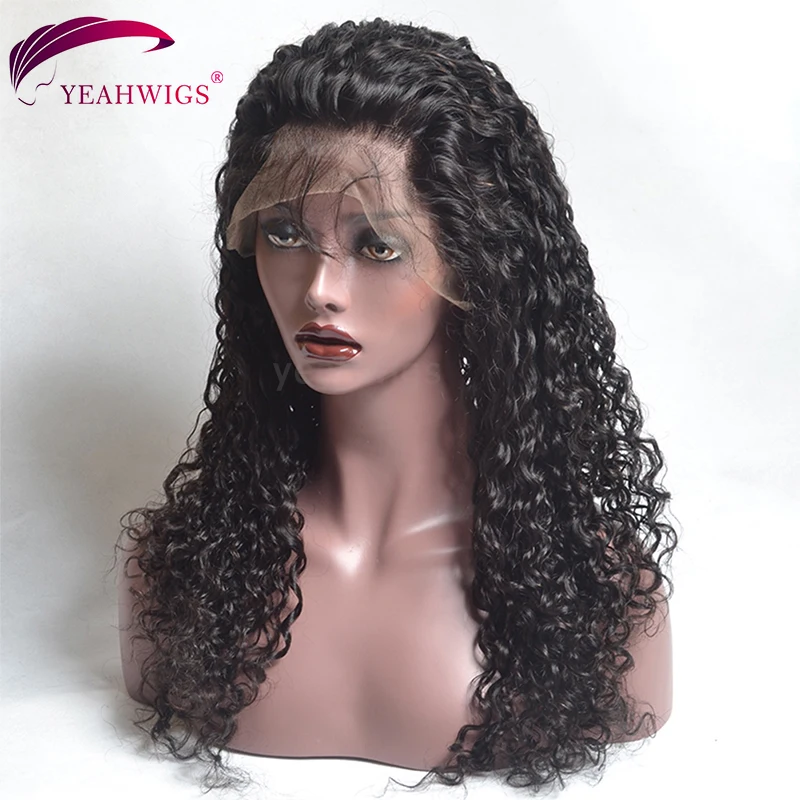 Yeahwigs 370 кудрявые человеческие волосы парик мягкий Джерри кудрявый парик фронта шнурка предварительно сорвал парик шнурка