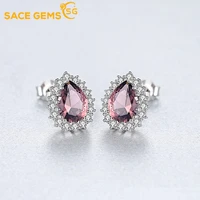 sace gems elegant vintage simulation emerald 925 sterling silver stud earrings for women top quality green zircon party jewelry