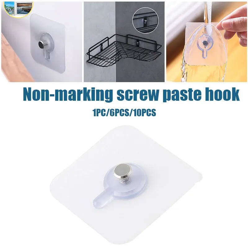 1/6/10 шт. ПВХ настенный ногти практический прозрачный сильный клей винт гвоздь