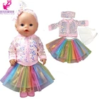 Одежда для кукол, розовая куртка с блестками, 18 дюймов, зимнее пальто для кукол американской девочки Og, Радужное платье Camisoles