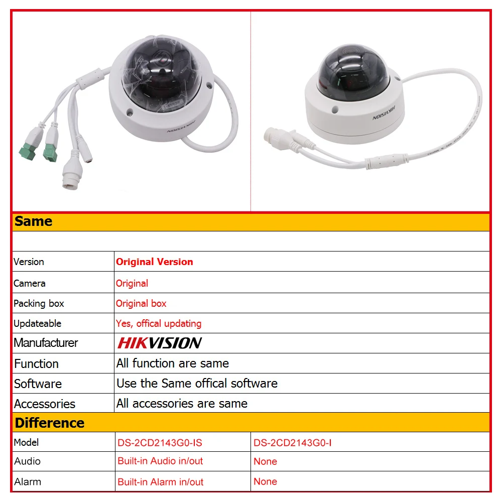 Hikvision 4MP POE ip-камера уличная DS-2CD2143G0-IS HD купольная камера видеонаблюдения