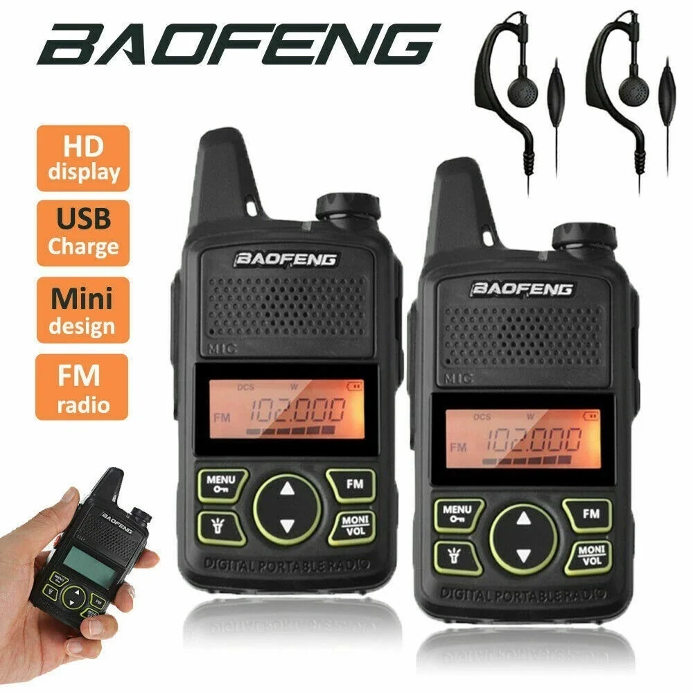 

2 шт., портативная рация Baofeng UHF 400-470 МГц