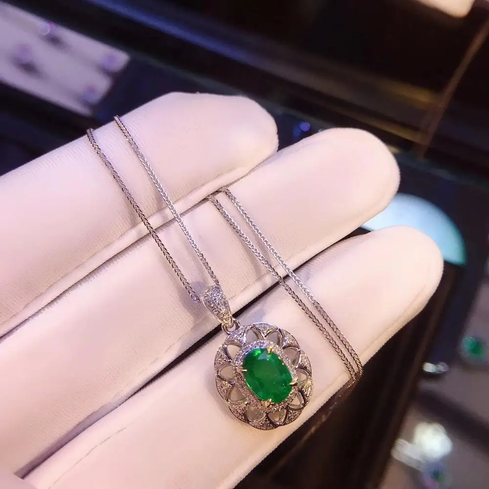AEAW ювелирные изделия 2.15ct натуральный изумруд кулон Груша Форма зеленый