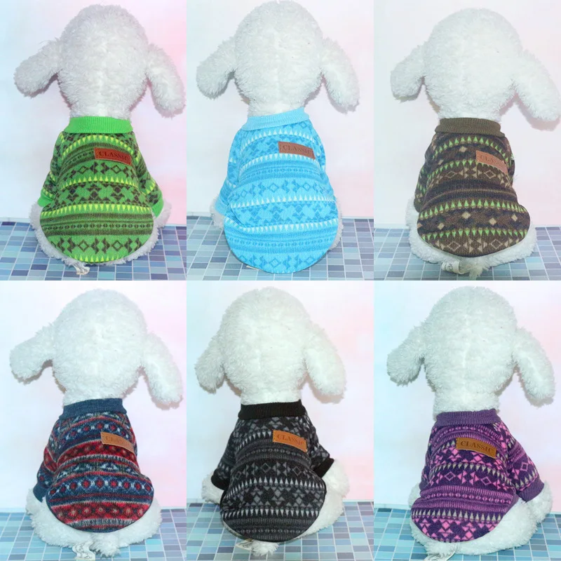

Классический вязаный свитер для домашних собак, флисовое пальто, мягкая утепленная теплая одежда для домашних животных, зимняя одежда для с...