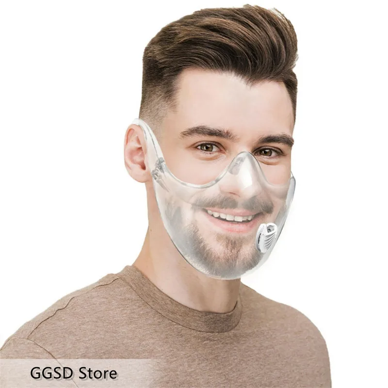 Protective Mask Anti-PM2.5 Reusable Cycling Face Cover Shield Anti-Fog Oil Plastic Transparent Mouth Kitchen Tools | Дом и сад