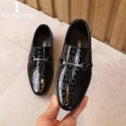 Демисезонная обувь для мальчиков и девочек, с острым носком, в британском стиле