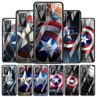avengers shield marvel for huawei p40 p30 pro plus p20 p10 lite p smart z 2021 2020 2019 luxury tempered glass phone case