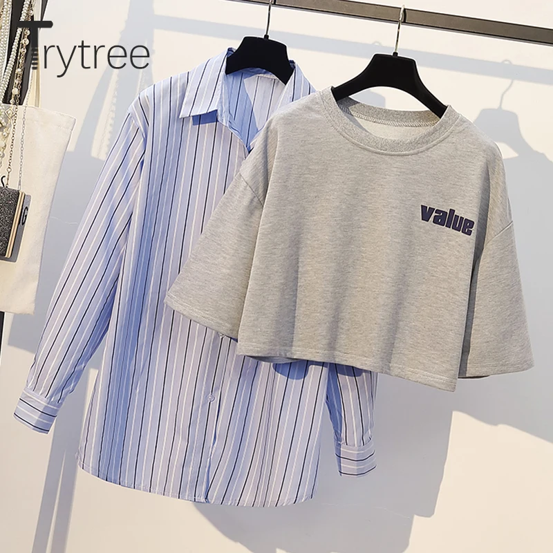 Trytree 2019 Осень Зима Женский комплект из двух частей Повседневный отложной