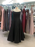 hot glitter black fabric evening dress 2022 beadings square collar elegant luckgirls customizable prom dress mocini tailor