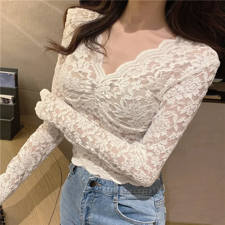 Женские облегающие топы на шнуровке в Корейском стиле сезон весна осень женские