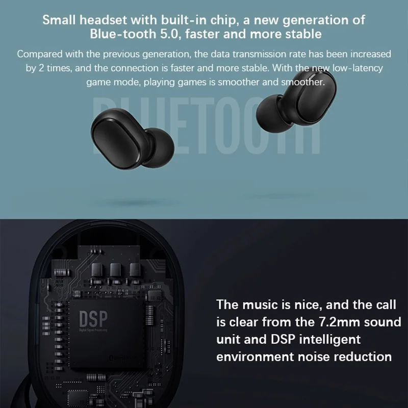 Беспроводные наушники Xiaomi Redmi Airdots 2 TWS Bluetooth-наушники гарнитура с микрофоном