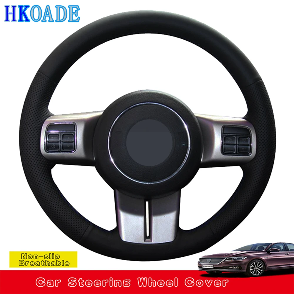 Чехол на руль из искусственной кожи ручной работы для Jeep Compass Cherokee (Grand Cherokee)