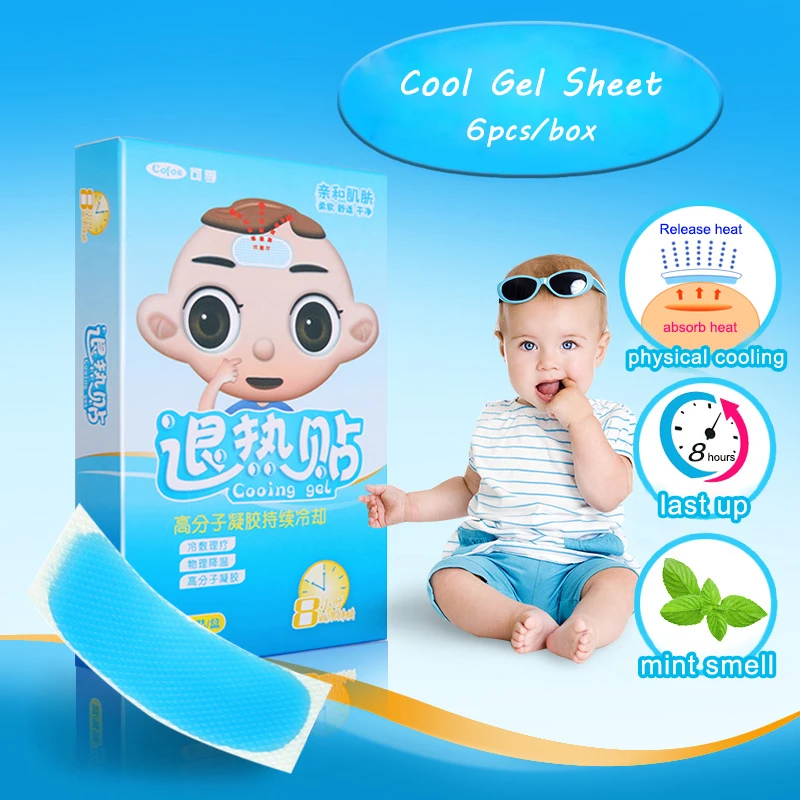 

Cofoe 6pcs Baby Fever Cooling Gel Sheets Fever Patch Kid Herbal Pain Relief Paste Medical Fever Plaster for Child Headache adult