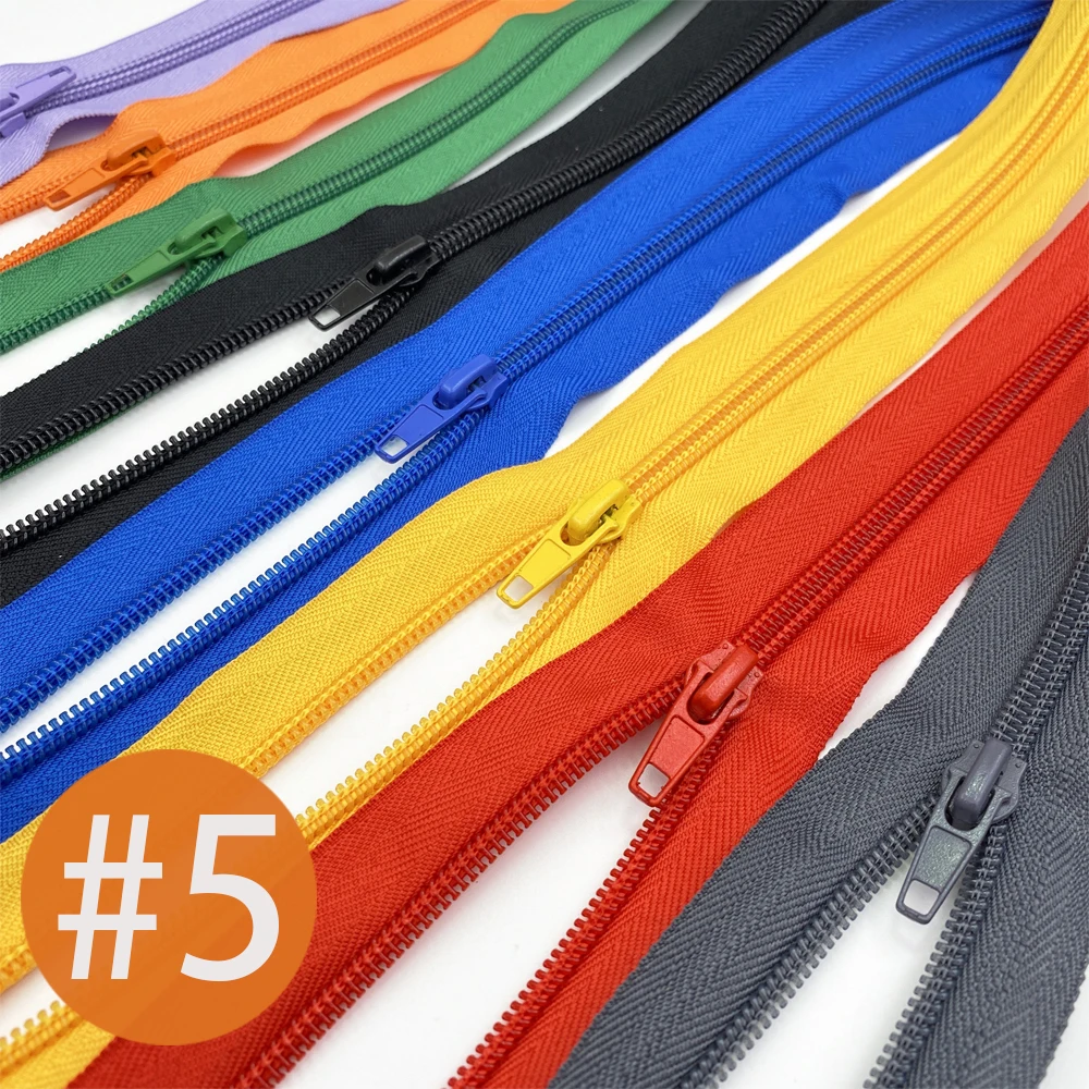 

5# 5 meters Zipper Roll with 10pcs Auto-lock Sliders Yard Zipper For DIY Sewing Garment,Clothes,Jackets Accessories