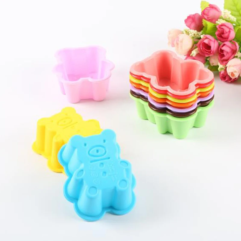 4 шт. силиконовые Милые Медвежонок печенье Molde формы для торта Мыло желе Маффин
