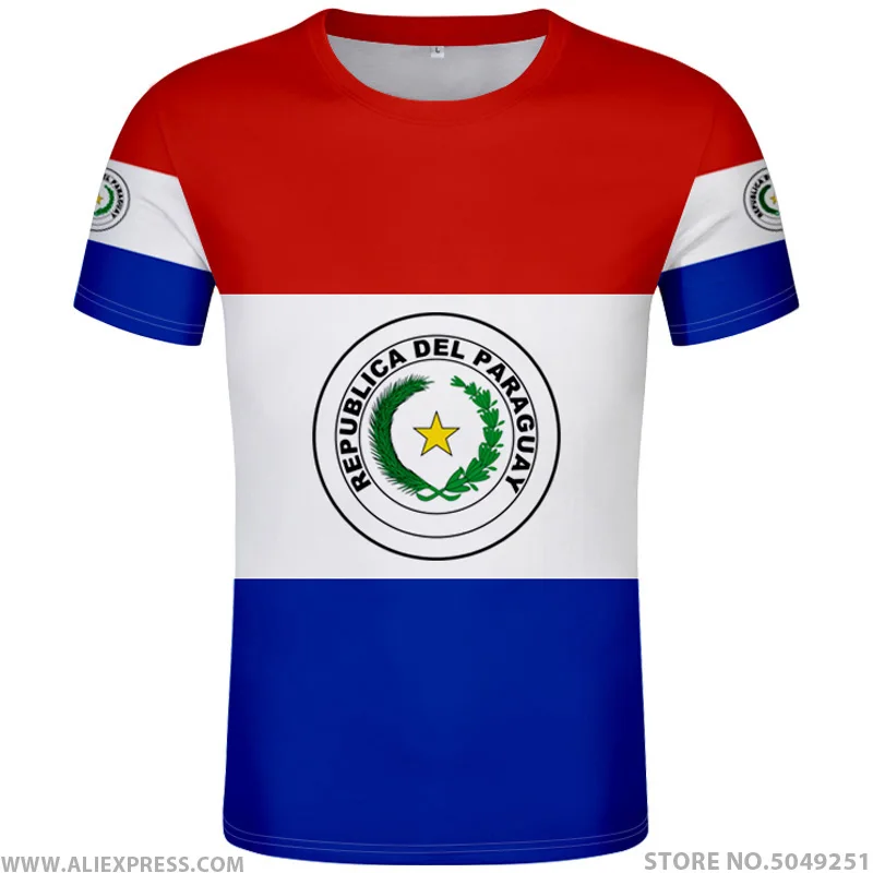 

PARAGUAY T Shirt Diy Free Custom Name Number Pry T-shirt Photo Clothing Print Not Fade Not Cracked Tshirt Jersey Casual Short