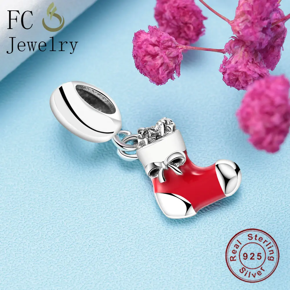 FC Jewelry 925 Sterling Silver Shoes Dangle Beads Fit Original Brand Charms Bracelet Bangles Berloque Necklace Pendants DIY | Украшения и