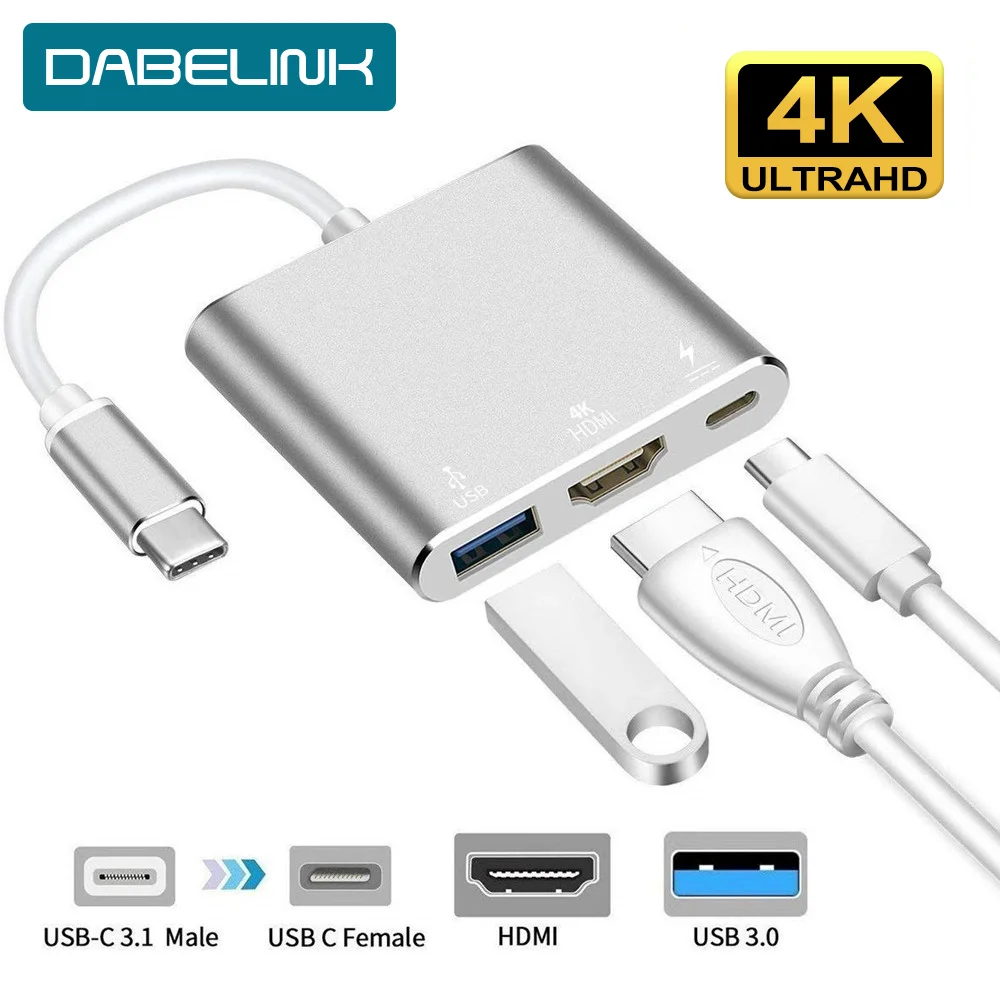 USB C HDMI Тип концентратор mac 3 1 преобразователь адаптер типа c к hdmi 3.0 Type Алюминий для