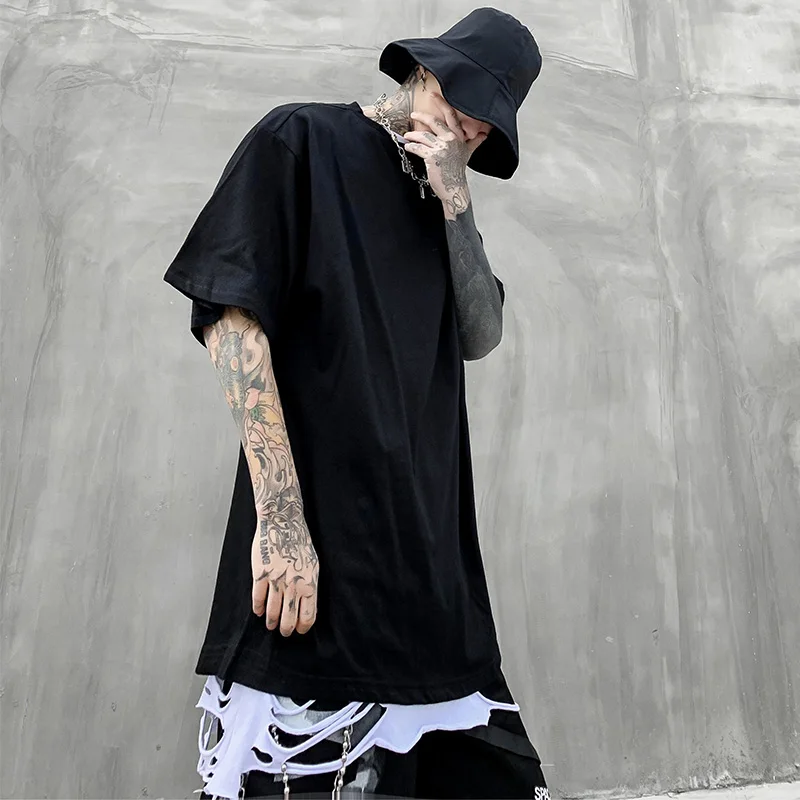 Футболка с короткими рукавами Харадзюку повседневная летняя новинка большой