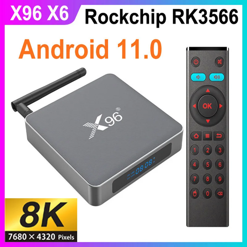 

ТВ-приставка X96 X6, Android 128, 8K, 8 + 5,8 ГГц, Wi-Fi