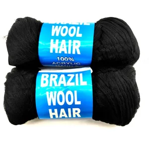 5pcs Brazilian Wool Hair African Yarn Braiding Wholesale Low Temprature Retardnt Synthetic Fiber Des