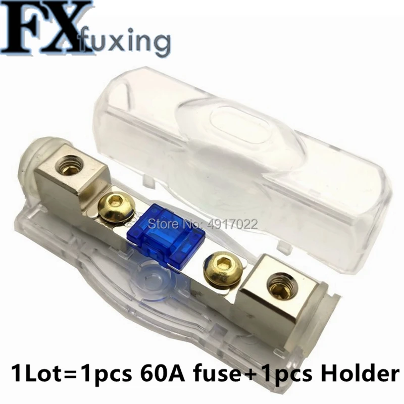 

Mini ANL Fuse Holder Universal 60A 12V Copper Plated Car Stereo Audio Power Fuse Holder for Car Boat and Other Vehicles Audio