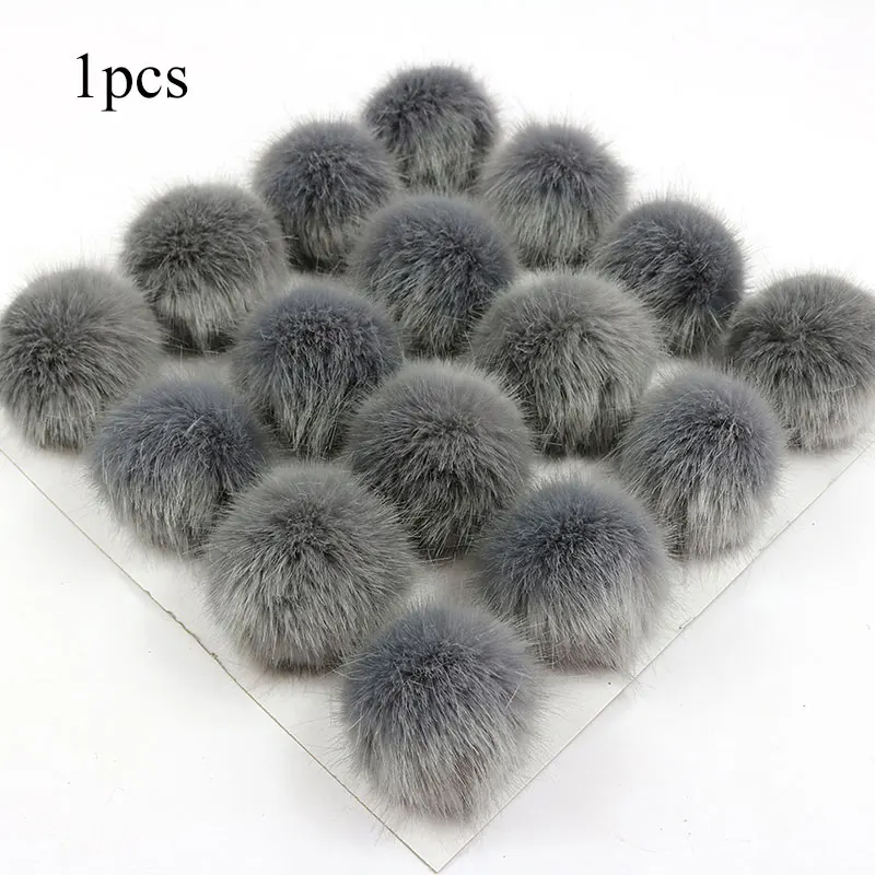 Женская шапка с помпоном из разноцветного лисьего меха Меховые помпоны для шапки
