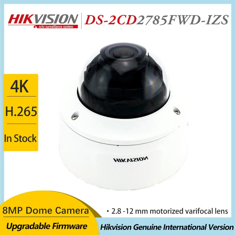 Hikvision DS-2CD2785FWD-IZS 8 MP 4K WDR вариофокальная Сетевая купольная камера 2 8-12 мм объектив