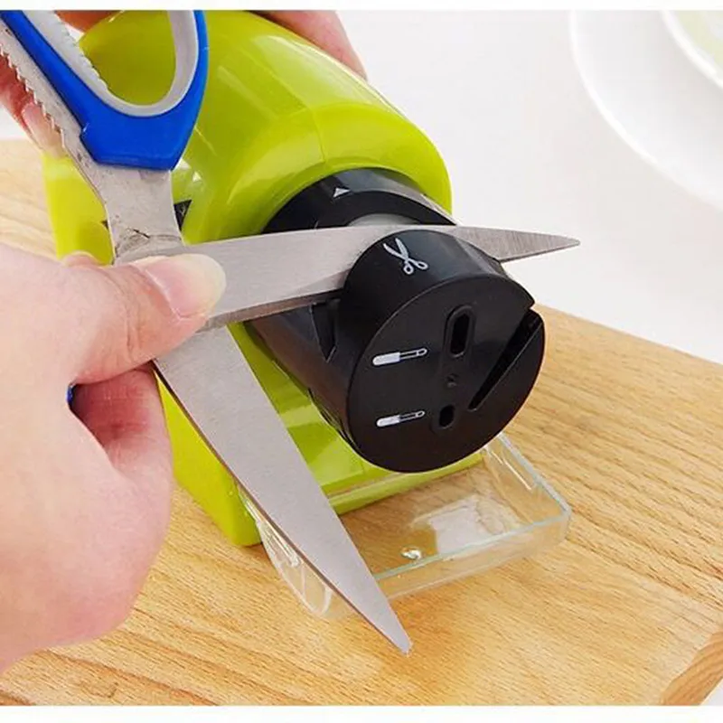 

Electric Knife Sharpener Motorized Kitchen Blade Sharpener Stone Motorized High-Speed Safe Sharpening Rotating Household Tool