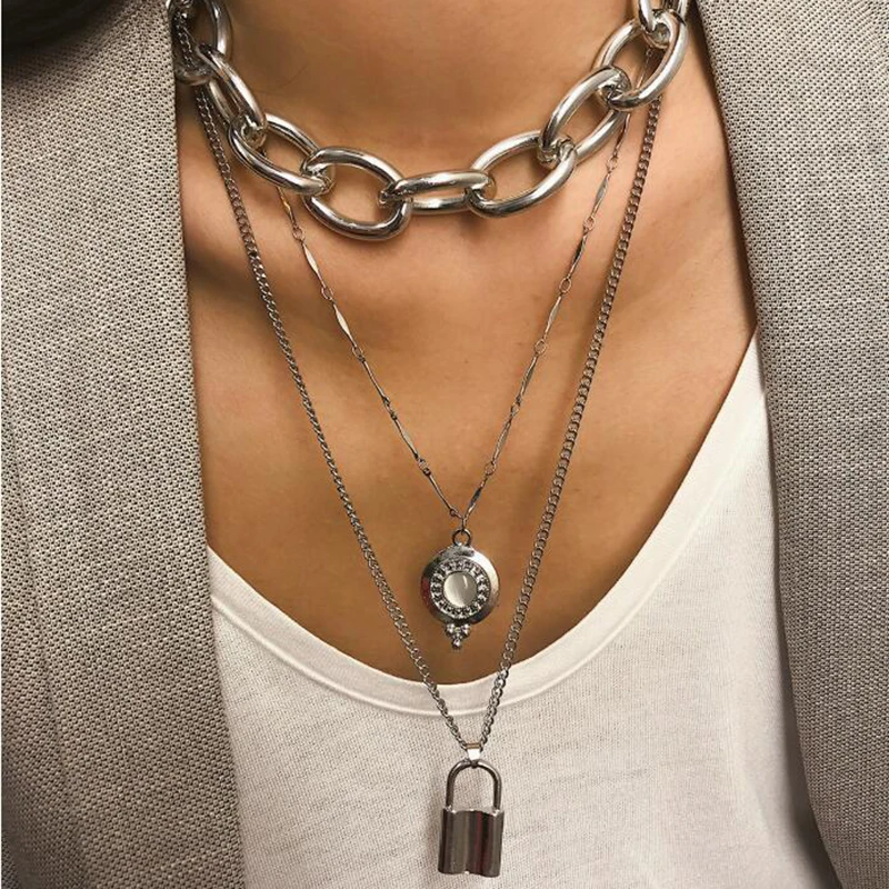 Женское Ожерелье-чокер YAOLOGE Punk винтажное ожерелье золотого цвета с кулоном для