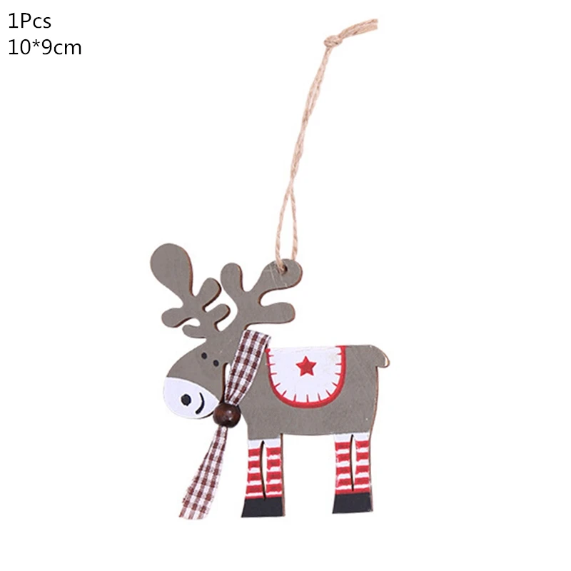 1pcs gray elk Деревянная Рождественская елка, украшения, деревянная подвеска, автомобиль/Лось/звезда, поделки своими руками, Noel, рождественские украшения для дома, рождественский подарок для детей - Цвет: 1pcs gray elk