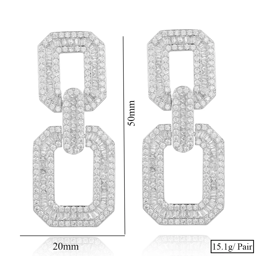 

Geometric Square Pendant Earrings Gorgeous Shiny for Women Girl Bridal Noble Gift High Quality 2020 New Design
