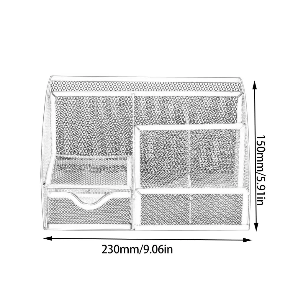 

office accessories Metal Pen Holder Barrel organizador escritorio Student Desktop Storage Rack Seven Grid desk accessories