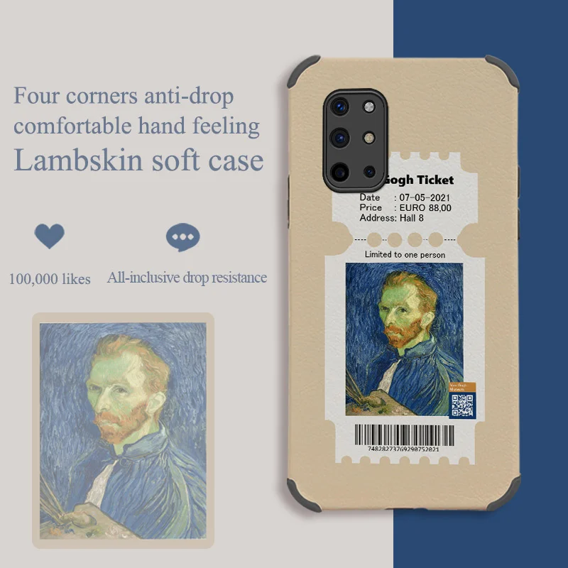 

Celebrities In Oil Painting Phone Case For Oneplus 9 9pro 8t 8 8pro Four Corners Stick Leather Cover