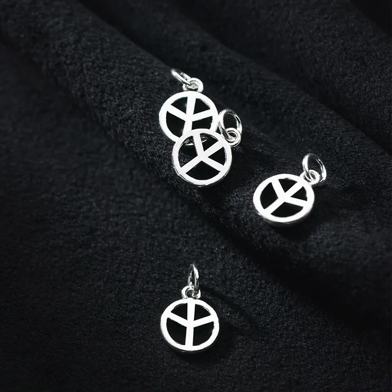 MEETSOFT Классический 925 стерлингового серебра матовый полые круглые подвески