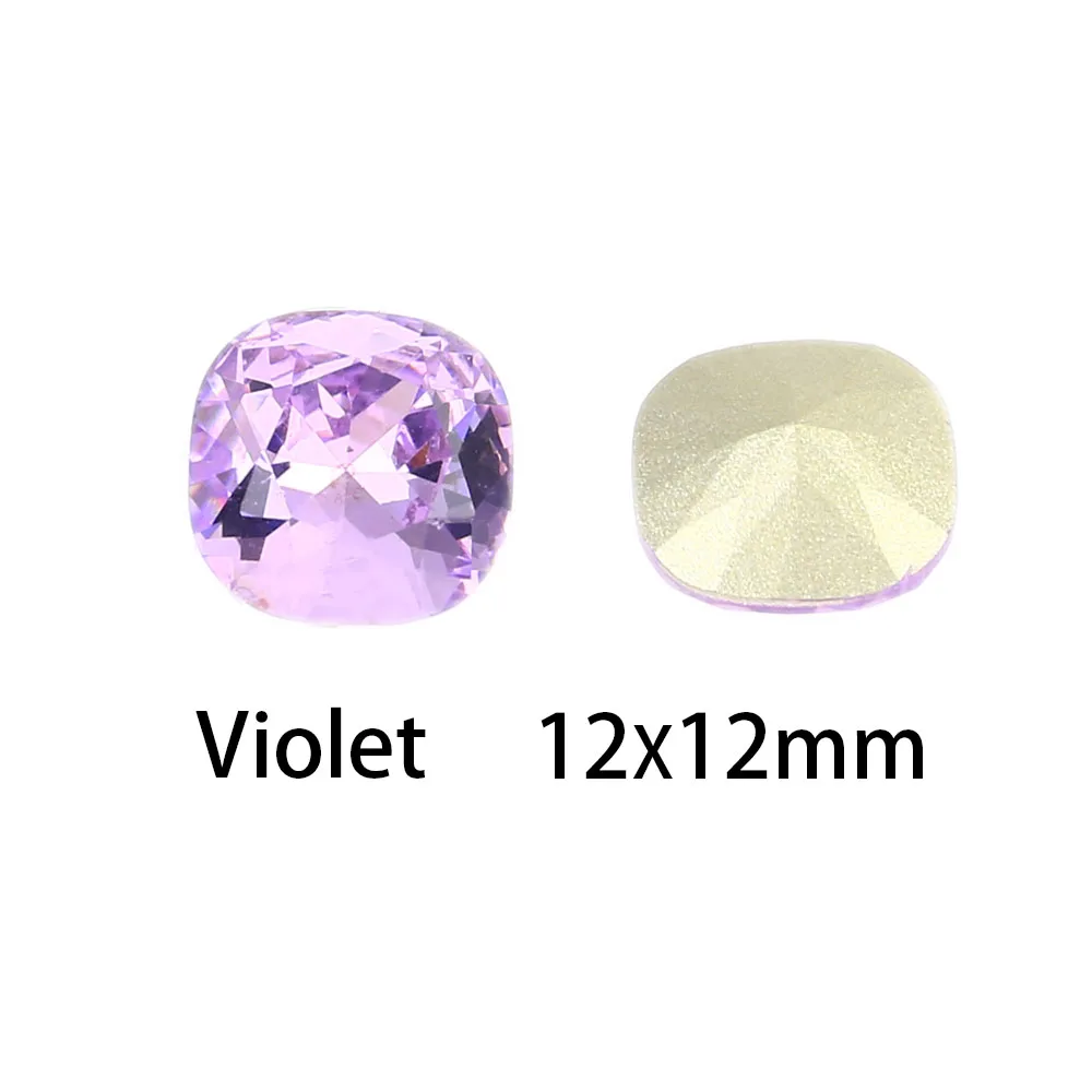 12 мм толстые квадратные стеклянные кристаллы стразы K9 Стразы Блеск 3D Pointedback со