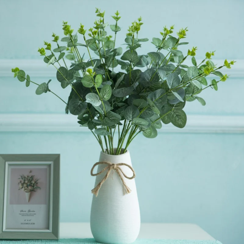 4 вилки 16 головок искусственный эвкалипт украшение для домашнего стола высокое