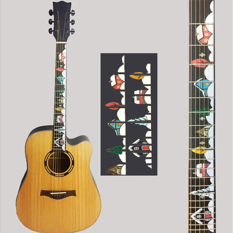 DIY гитары инкрустация Стикеры гриф из наклейки для электроакустическая гитара