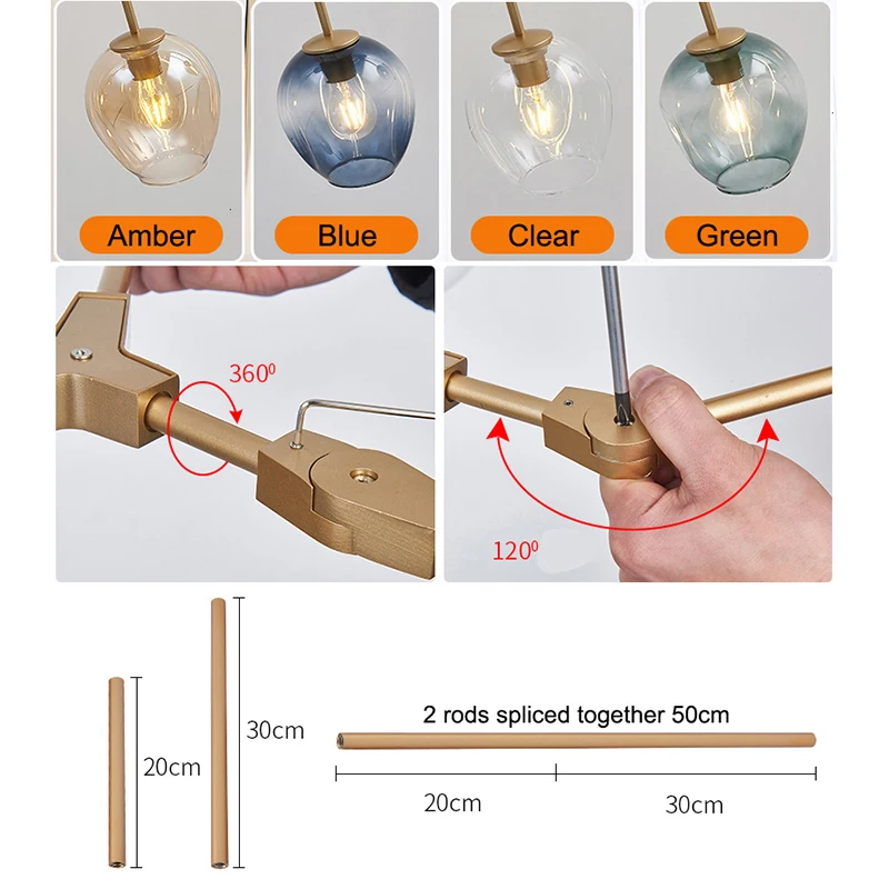 Candelabro nórdico Industrial Vintage para Loft, lámpara de araña moderna para comedor, cocina, escalera, luminaria de suspensión negra/dorada