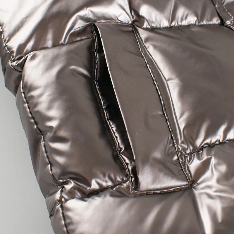 Модное пальто из светоотражающей ткани для мальчиков зимняя теплая куртка