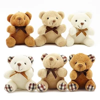 cute teddy bear plush doll bow tie key bag lesser panda pendant about 9cm animal doll toy little bear doll