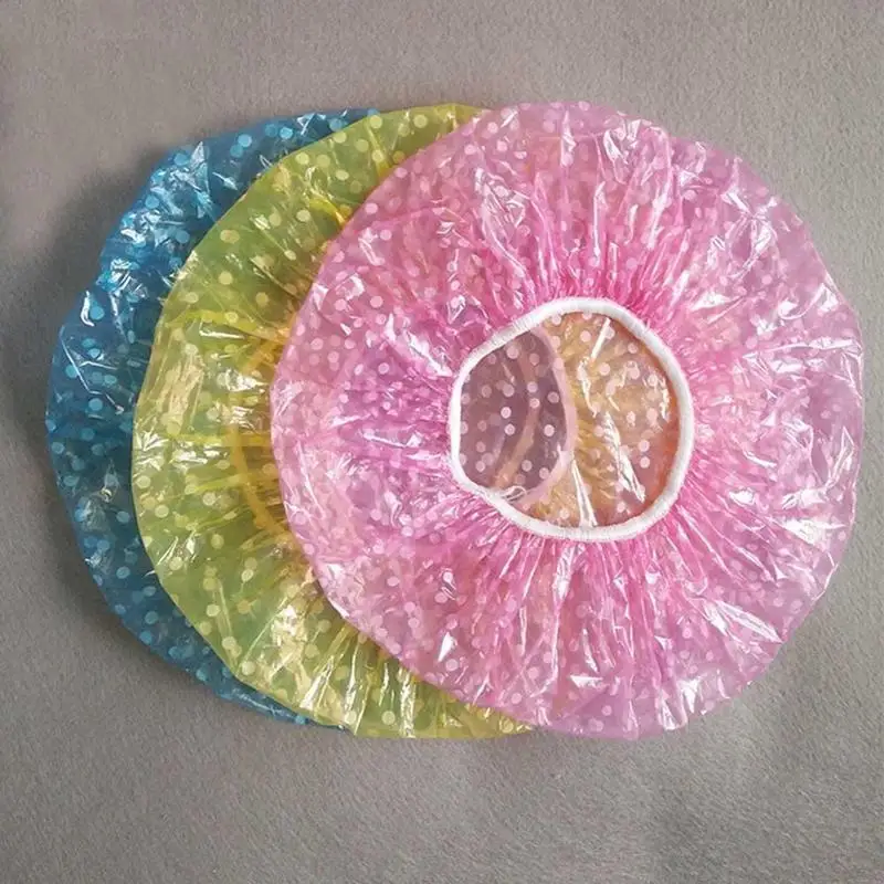 

3pcs/lot Disposable Shower Caps Hat Hotel One-off Elastic Caps Cap Disposable YCX1521 Clear Hair Bathroom Shower Tools Show N8U8